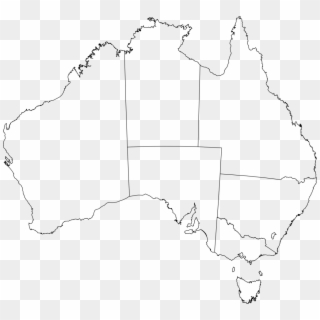 Just Arrived Australia Flag Outline Of Blank Map Clip - Australia Map Free Vector - Png Download