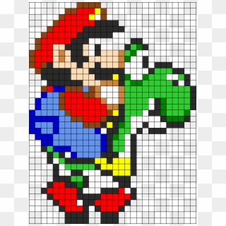 Mario And Yoshi Perler Bead Pattern / Bead Sprite - Mario On Yoshi Perler Beads Clipart