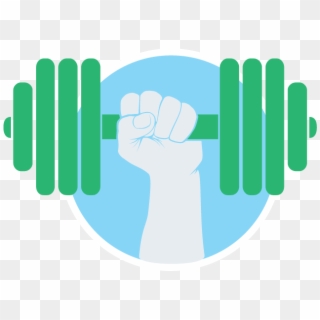 Circular Icon Depicting A Hand Holding Up A Dumbell - Strengthening Icon Clipart