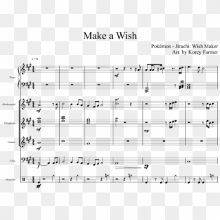 Make A Wish Sheet Music Composed By Pokémon - Sheet Music Clipart