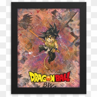Kid Goku Dragonball Comic Canvas Framed Reproduction - Visual Arts Clipart