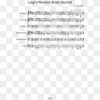 Luigi's Mansion Brass Quintet Sheet Music Composed - Hips Don T Lie Trumpet Sheet Music Clipart