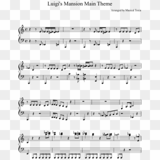 Luigi's Mansion Main Theme Sheet Music Composed By - Billie Eilish 6.18 18 Piano Sheet Clipart