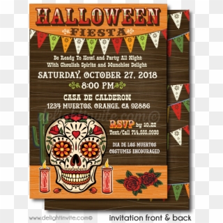 Day Of The Dead Halloween Invitations - Skull Clipart