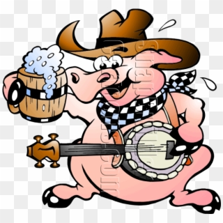 Click Image For Gallery View - Pig Playing Banjo Clipart