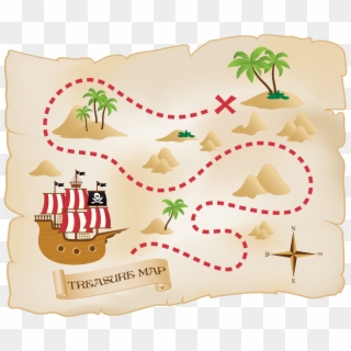 The Tall Ship - Fun Treasure Map For Kids Clipart