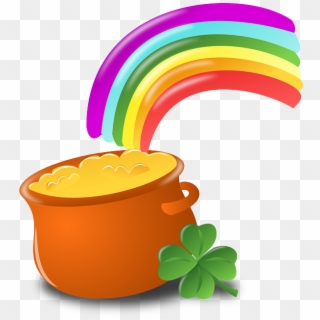 Luck, Rainbow, Gold, Pot, Four-leaf Clover, Shamrock - Transparent St Patricks Day Clipart - Png Download