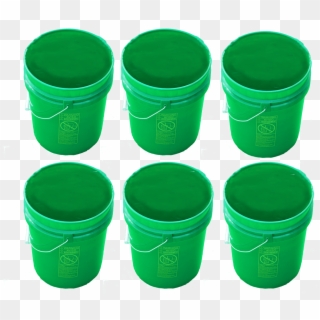 5 Gallon Plastic Buckets Green Six Pack 5 - Plastic Clipart