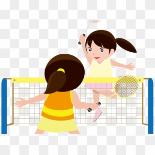 Free Clipart On Dumielauxepices - Girl Playing Badminton Clipart - Png Download