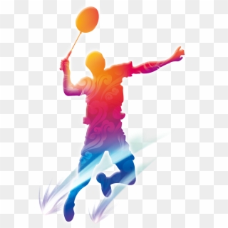 Of Silhouettes Badminton Playing Clipart