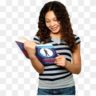 Girl Reading A Book Grass - Girl Clipart