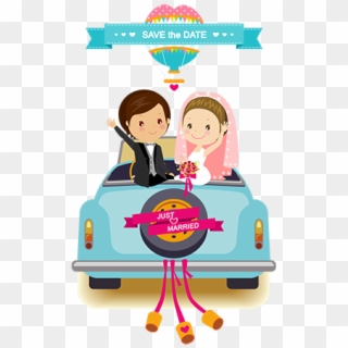 Online Wedding Invitation For Whatsapp Save The Date - Cartoon Wedding Vector Png Clipart