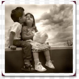 6)only The Open Heart Receives - Kids Kissing Lovely Clipart