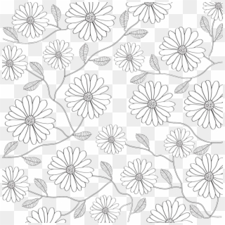 Black And White Flowers Background - Black Floral Background Png Clipart