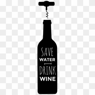Save Water Drink Wine Wall Sticker - Bottle Clipart