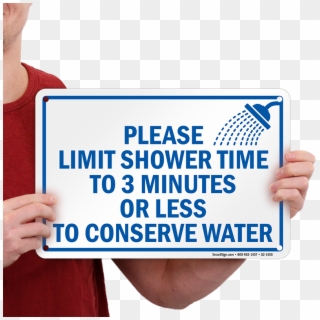 Limit Shower Time To Conserve Water Sign - Sign Clipart