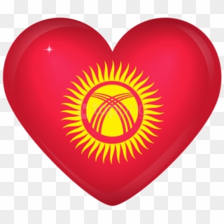 Free Png Kirgizstan Large Heart Flag Png Images Transparent - Kyrgyzstan Flag Circle Clipart