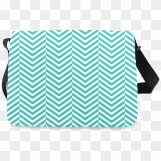 Turquoise And White Classic Chevron Pattern Messenger - Shoulder Bag Clipart