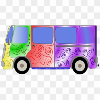 Hippie Clipart 60's - Colorful Bus Clip Art - Png Download