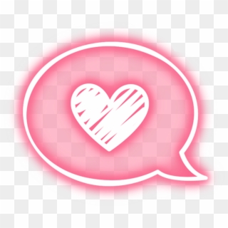 Message Heart Pink Overlay Tumblr Cute Kawaii Neon - Pastel Goth Aesthetic Transparent Clipart