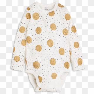 Longsleeved Bodysuit With Golden Dots White - Pattern Clipart