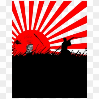 Samurai Clipart Japan Flag - Imperial Japanese Flag Background - Png Download