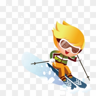 Svg Royalty Free Alpine Skiing Stock Photography Clip - Cartoon Boy Skiing - Png Download