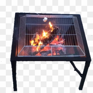 27″ Outdoor Square Wood Fire Pit Foldable With Grillable - Flame Clipart