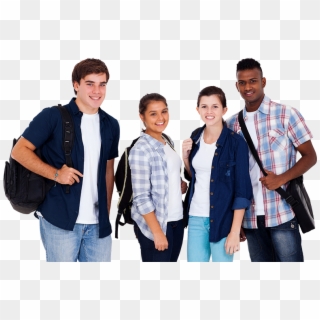 Four Students Isolated - Secondary Students Clipart