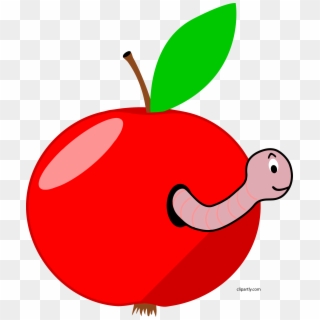 Apple And Worm Clipart Png - Apple With A Worm Transparent Png