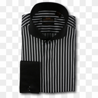 Steven Land Mens Black White Stripe Design Black Collar Clipart