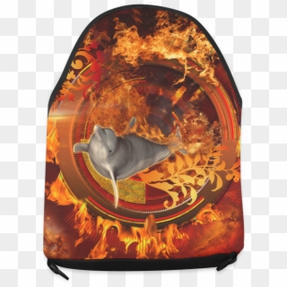 Funny Dolphin Jumping By A Fire Circle Crossbody Bag - Chair Clipart