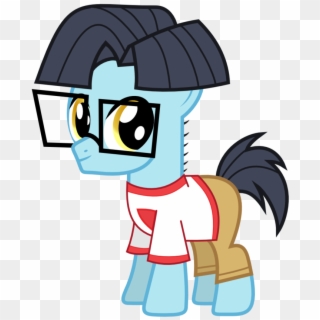 Background Pony, Blue, Clothes, Colt, Comic Geek Pony, - Cartoon Clipart