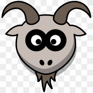 Goat Head Cartoon Gray Animal Mountains - Cartoon Goat Png Clipart