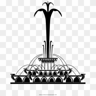 Buckingham Fountain Coloring Page - Chicago Buckingham Fountain Icon Clipart
