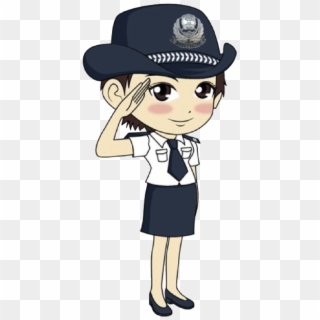 Picture Library Salute Cartoon Clip Art Female Transprent - Female Police Officer Cartoon - Png Download