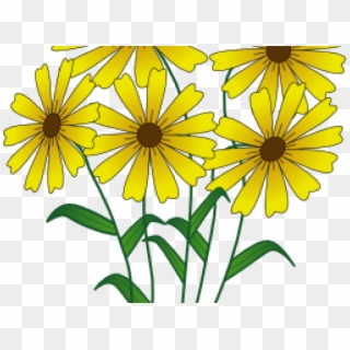 Yellow Flower Clipart Spring Flower - Simple Drawn Flower Outlines - Png Download