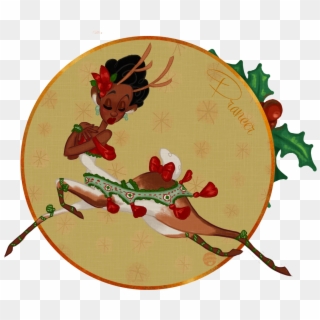 • Christmas Reindeer Santa Festive Vintage Holidays - Cartoon Clipart