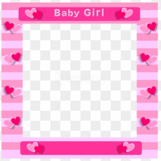 Free Png Pink Border Frame Png - Baby Girl Frame Png Clipart