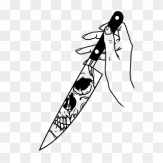 #halloween #ghost #tumblr #spooky #spoopy #grunge #scary - Aesthetic Knife Drawing Clipart