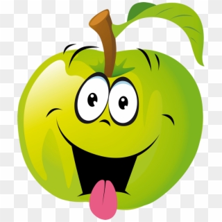 Apfel Mit Smiley - Fruits Clipart Smileys - Png Download