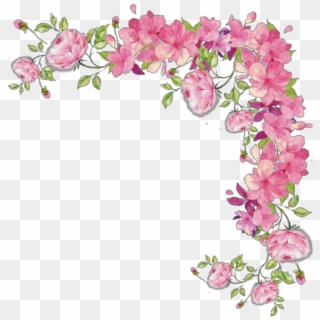 #ftestickers #border #corner #vine #roses #pink - Paint Flowers Border Design Clipart