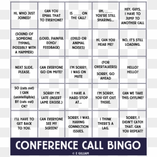 Conference Call Bingo - Printable Conference Call Bingo Clipart