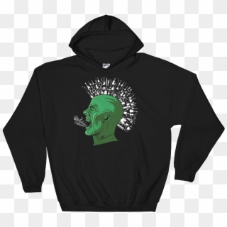 Green Mohawk Hooded Sweatshirt - Motorcycle Hoodie Clipart