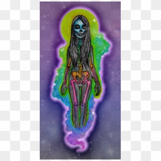 Trippy Rainbow Halloween Skeleton Mystical Sticker - Illustration Clipart