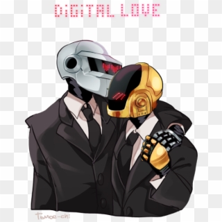 Art Daft Punk Digital Love Gay Robots - Daft Punk Animacion Love Clipart