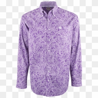 Cinch Purple Paisley Print Shirt - Long-sleeved T-shirt Clipart