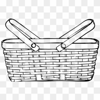 Picnic Basket Clipart Black And White Ourclipart Png - Basket Image Black And White Transparent Png