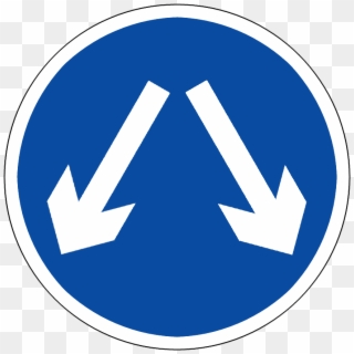 Sing Splitway - Approaching Traffic On Both Sides Sign Clipart