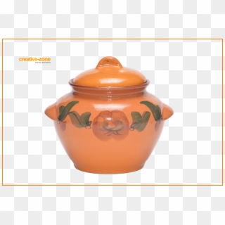 Cooking Ceramic Clay Painted Pot With Lid Transparent - Ceramic Clipart